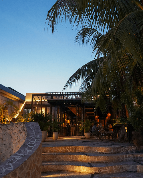 Beach Boy Entrance & Palm Trees